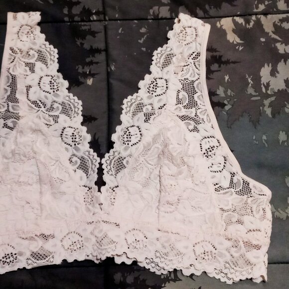 Soft Pale Pink Undie Couture Wide Strap Lace Bralette by Lauren Copeland Size XL - Picture 4 of 9